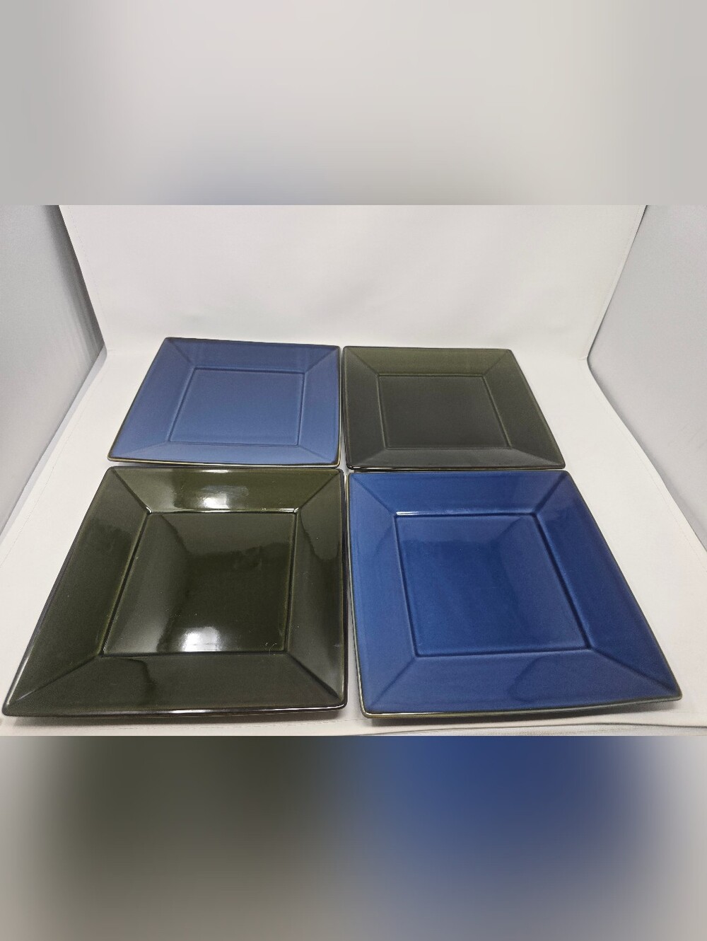 Pottery Barn Asian Square Dinner Plates 10.5" Japan - Set of 4 Plates